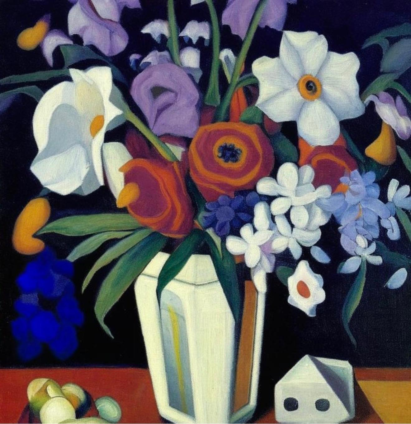 Still life with flowers , 60x60 cm, print on canvas