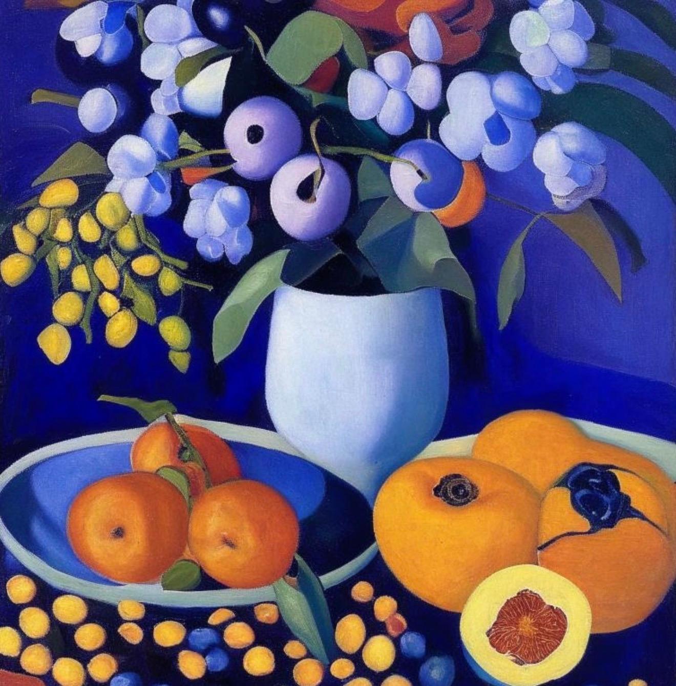 Still life with flowers , 60x60 cm, print on canvas