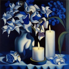 Still life with flowers , 60x60 cm, print on canvas
