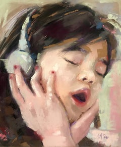 Favorite song, Mixed Media on Watercolor Paper