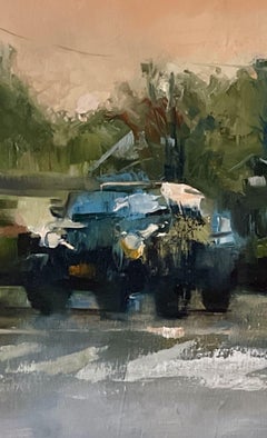 Centro città, Pittura, Olio su tela