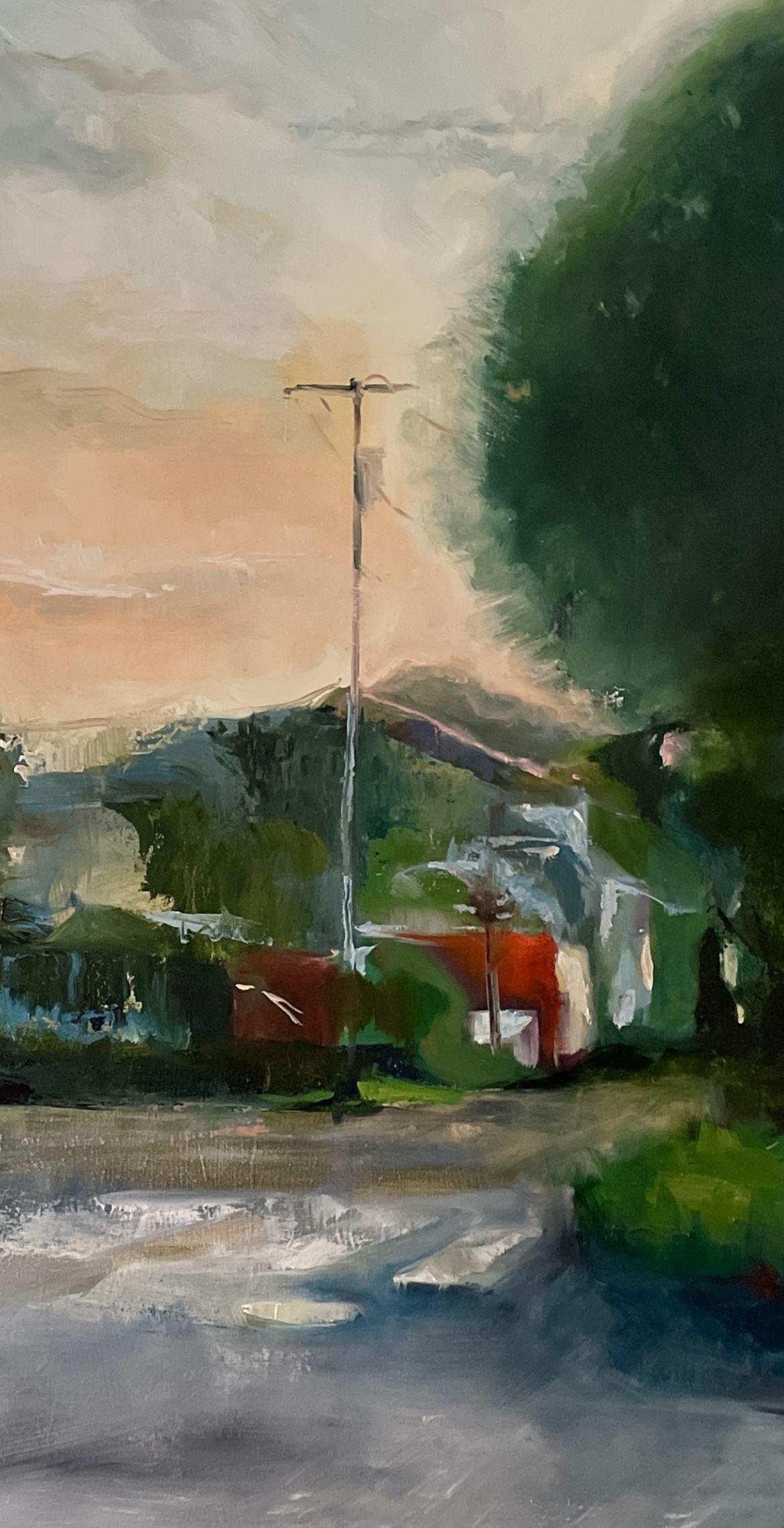 Centro città, Pittura, Olio su tela in vendita 1