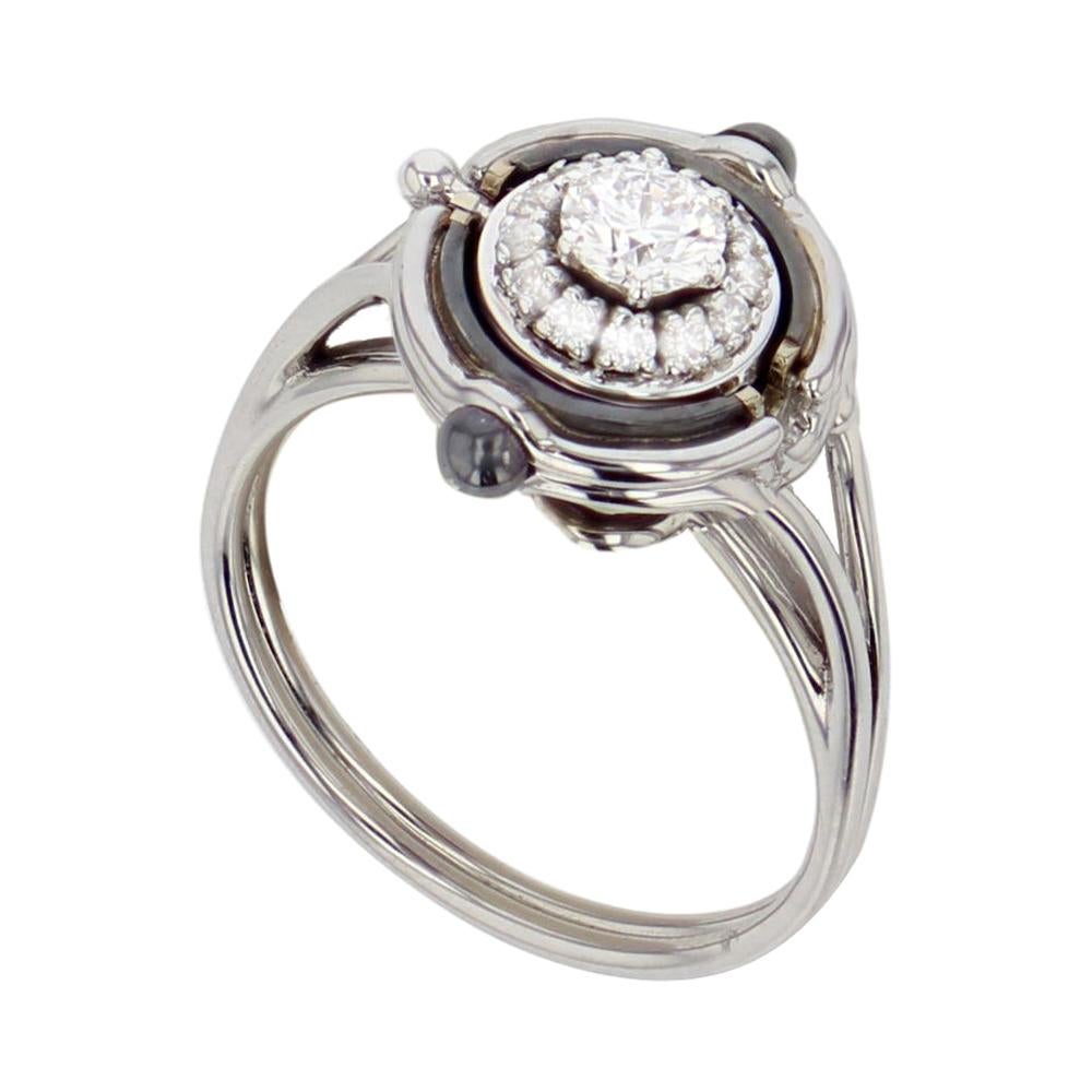 Diamonds Mira Ring in 18k white gold by Elie Top