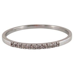 Mirabel 10K White Gold Diamond Band, 0.06 CTW, Dainty Minimalist Ring Size 6.75