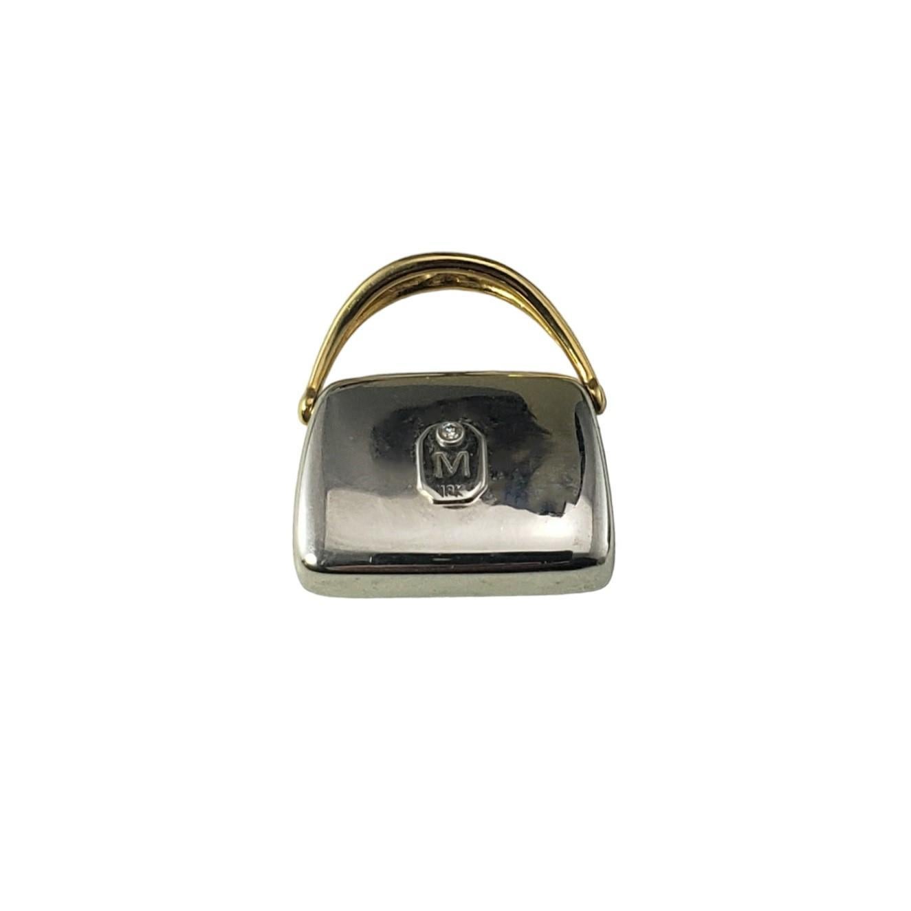 Mirabelle 18K zweifarbige Gold- und Diamanthandtasche Charm Box/Schachtel mit Anhänger  #16847 Damen
