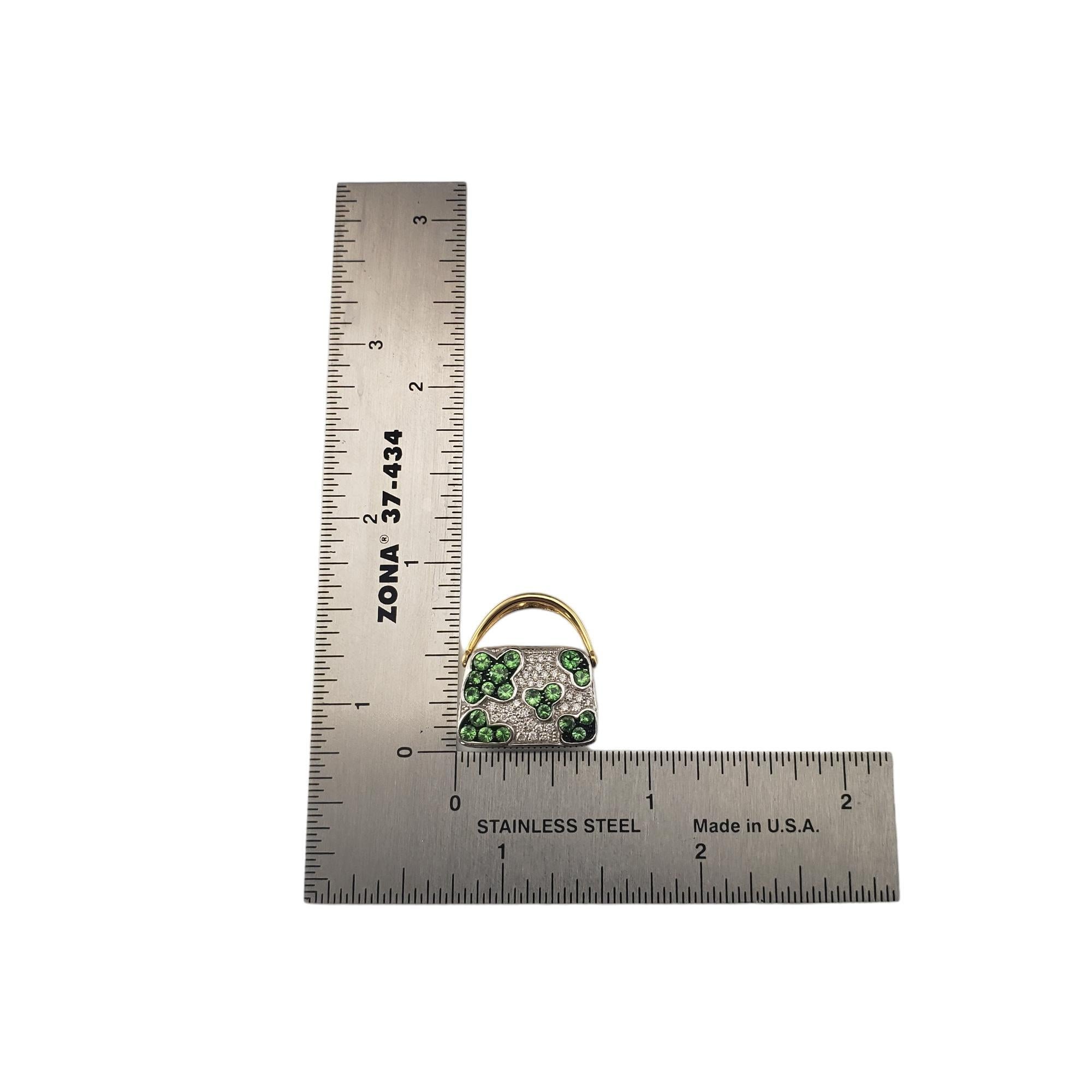 Mirabelle 18K zweifarbige Gold- und Diamanthandtasche Charm Box/Schachtel mit Anhänger  #16847 2