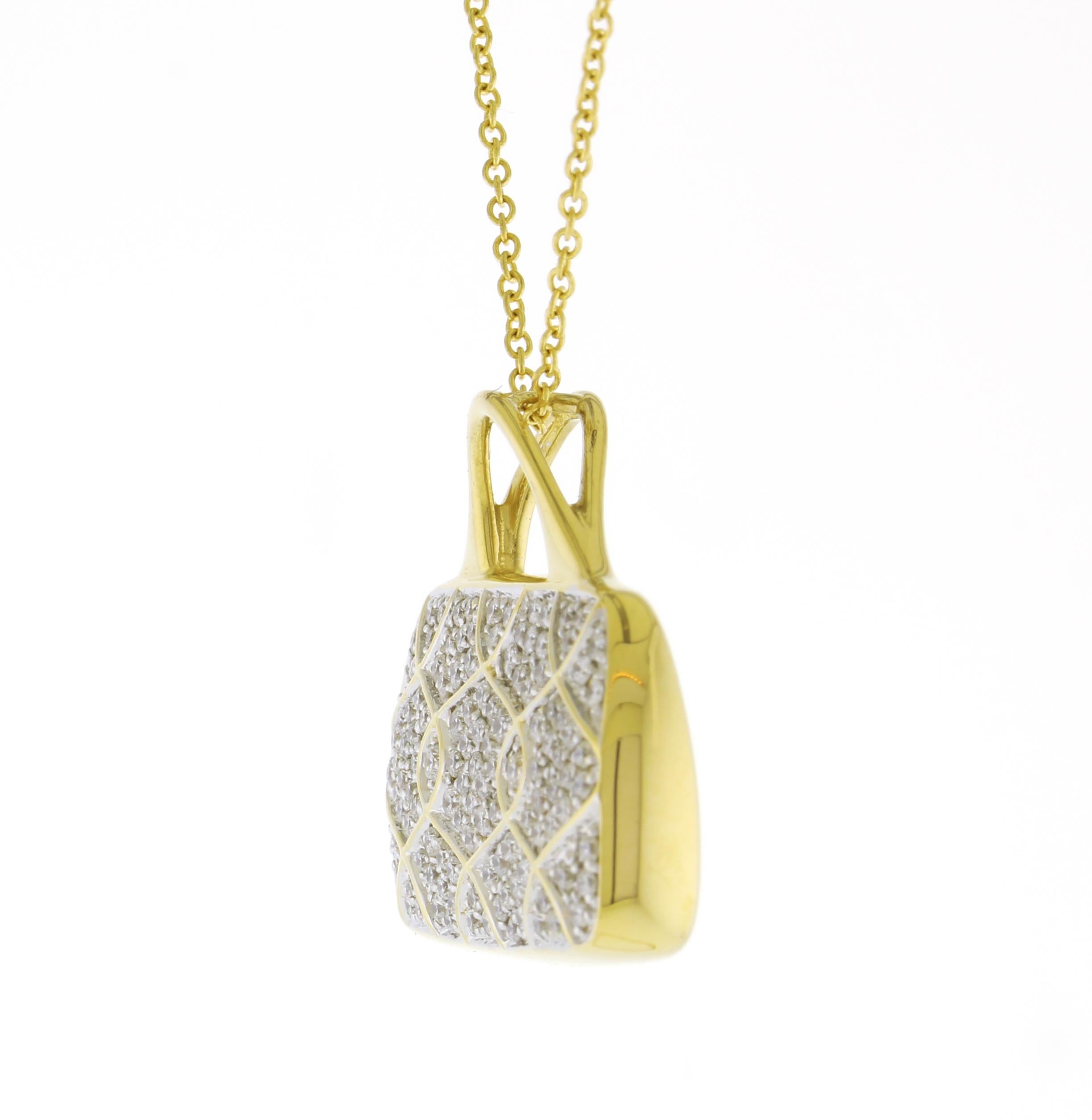 Brilliant Cut Mirabelle Diamond Purse Pendant For Sale
