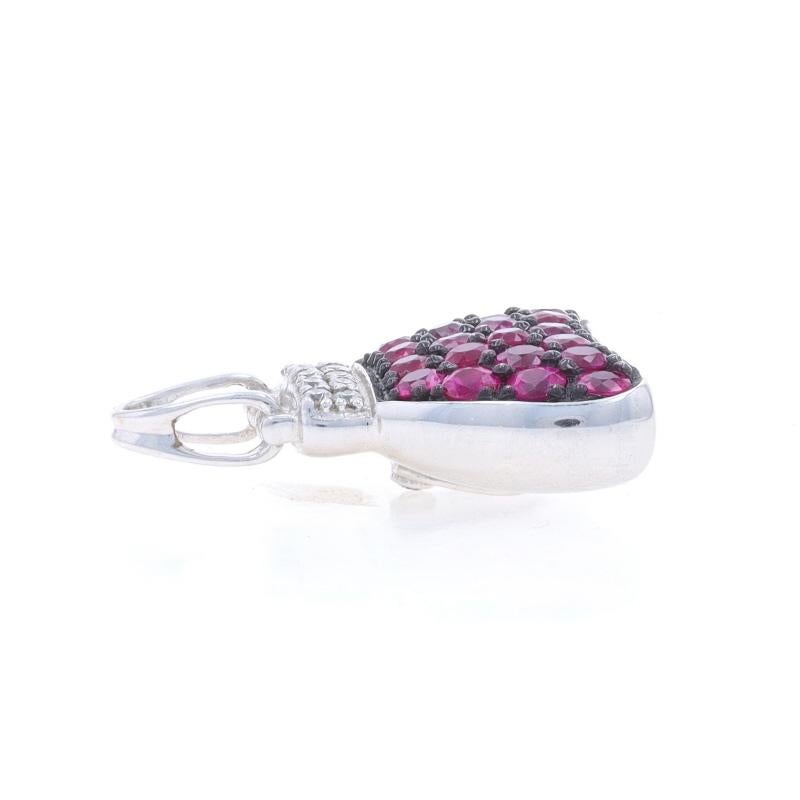 Taglio rotondo Ciondolo da borsetta Mirabelle con diamante rubino - Oro bianco 18k rotondo da 1,66ctw in vendita