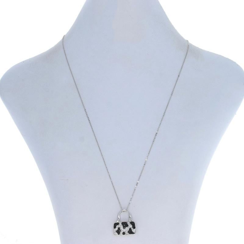 Taglio rotondo Mirabelle Collana da borsetta con stampa animale e diamante zaffiro 18