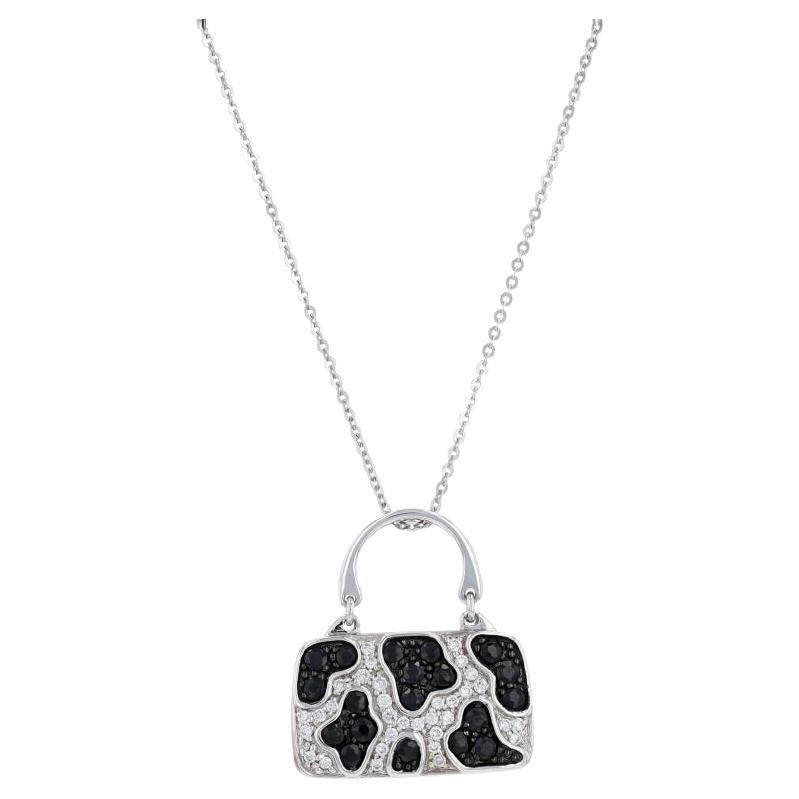 Mirabelle Saphir Diamond Animal Print Purse Necklace 18" WhiteGold 18k Handbag