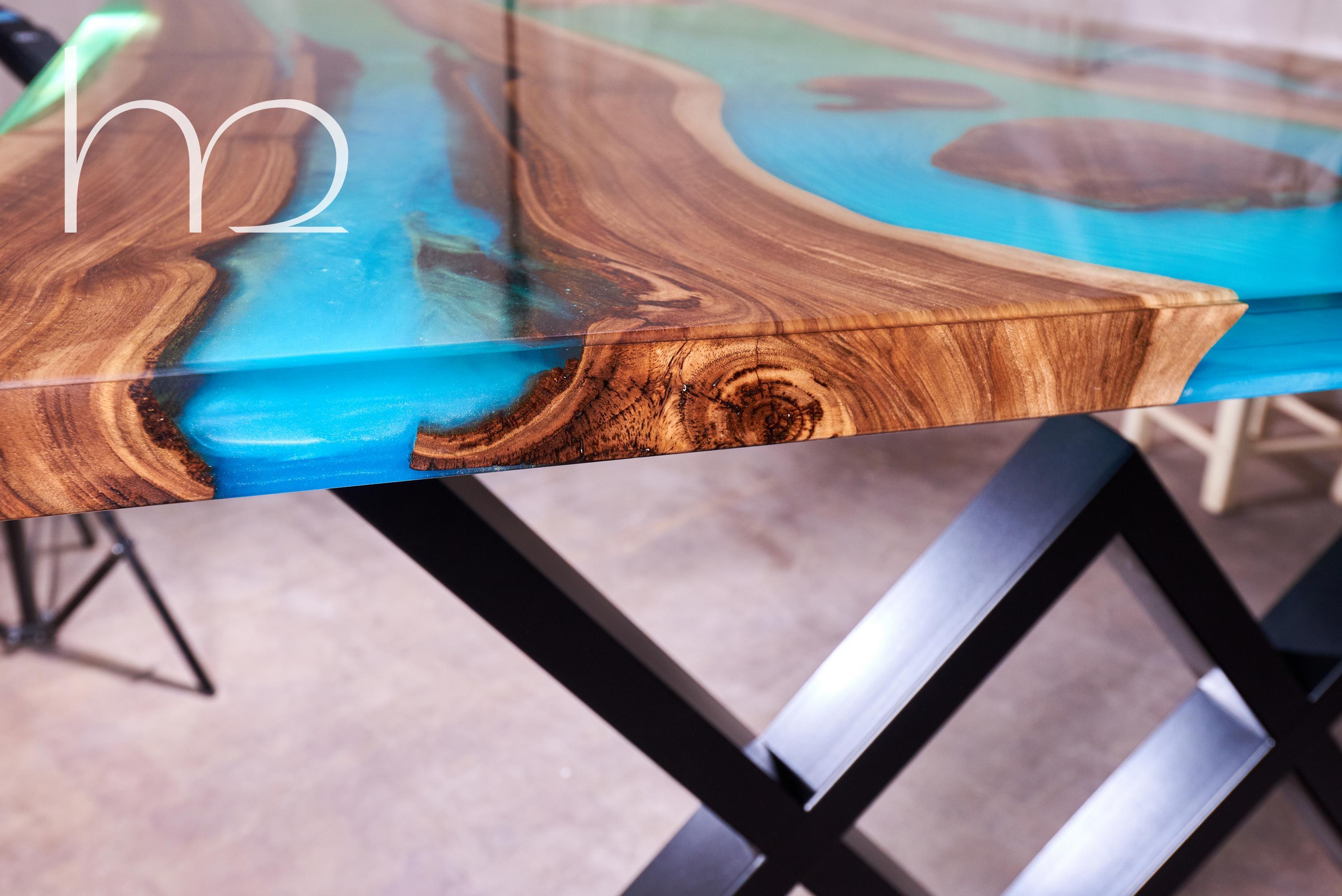 Steel The Miracle Places Ancient Cracked Walnut Roots Marine Theme Modern Dining Table For Sale