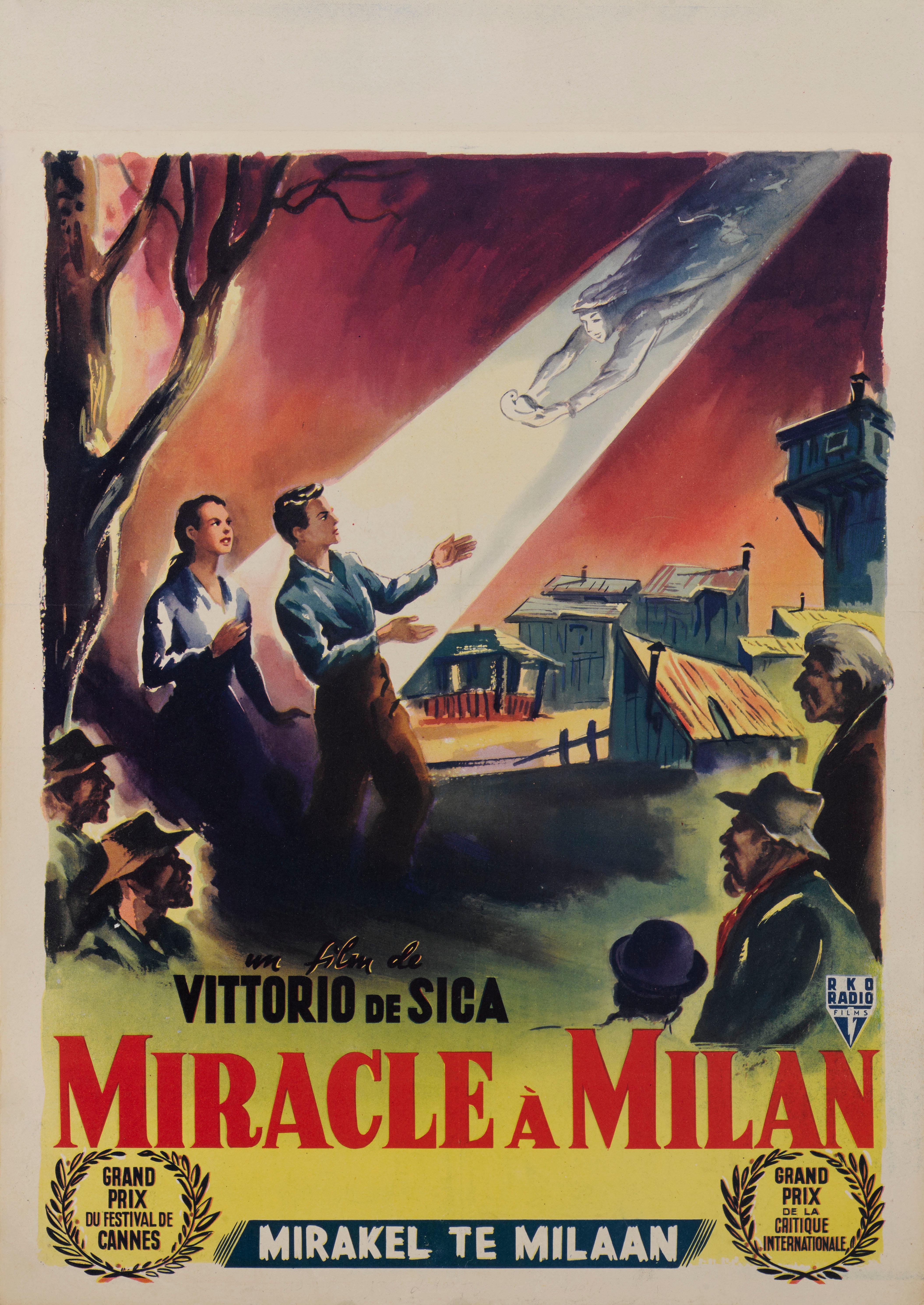 Affiche originale belge pour le drame de Vittorio De SICA de 1951, Fantasy, avec Francesco Golisano, Paolo Stoppa.