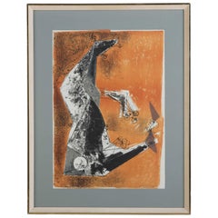 Lithographie « Miracolo » de Marino Marini en couleurs