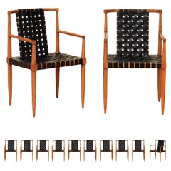 Miraculous ALL ARM Set of 12 Walnut Danish Style Chairs by Tomlinson, c 1958