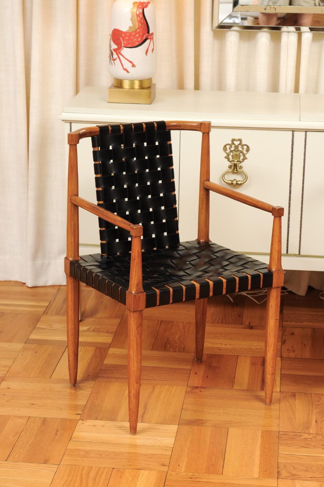 Americano Miracoloso set di 8 sedie in stile danese in noce di Tomlinson, 1958 ca. in vendita