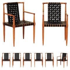 Miraculous ALL ARM Set of 8 Walnut Danish Style Chairs by Tomlinson, c 1958