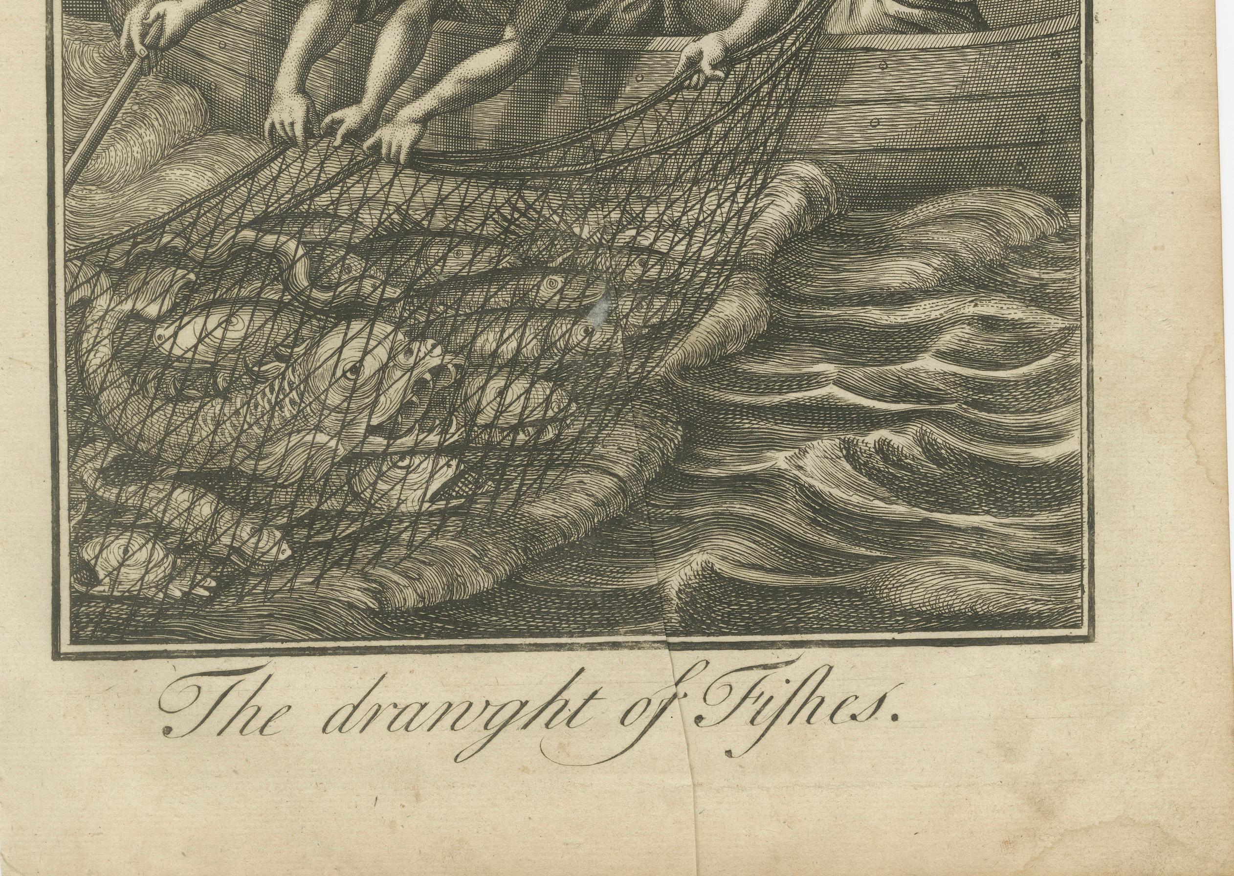 Gravé Tirage miraculeux - I Johns Gravure ancienne, vers 1735 en vente