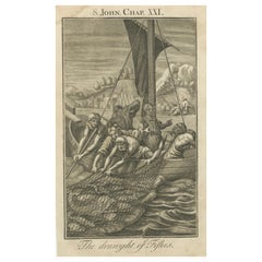 Disegno miracoloso - Incisione antica di Giovanni XXI, 1735 ca.