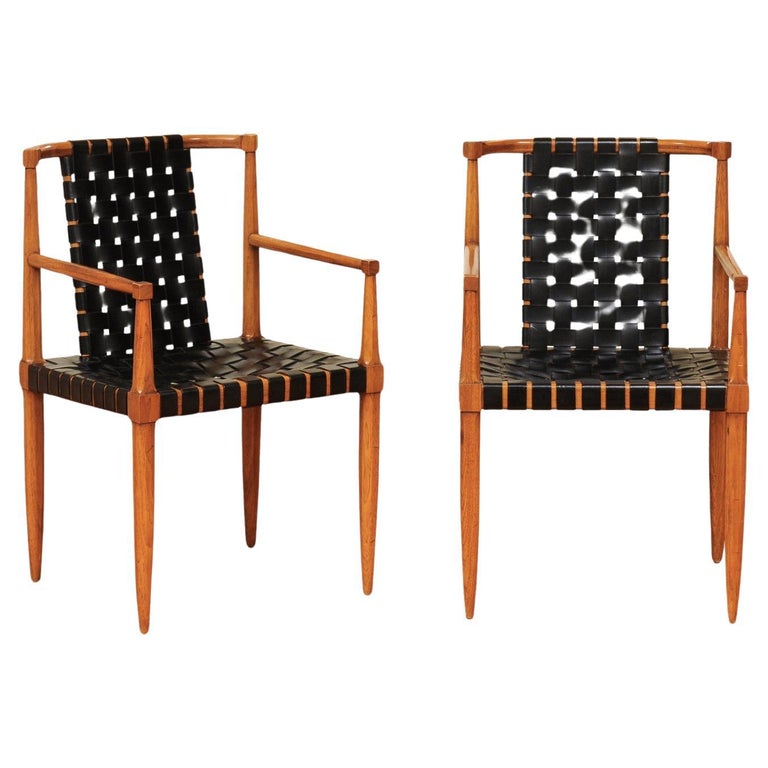 World Market Leather Strap Armchair Miraculous Set Of 14 Vintage