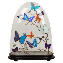 Mirage: 19th-Century Glass Dome with New Shimmering Butterflies
