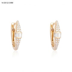 Mirage Diamond 14K (or 18k upon request) Yellow Gold Charm Huggies Earrings