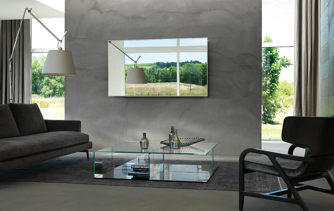 Modern Mirage Mirror with TV Set by Daniel Libeskind for Fiam For Sale