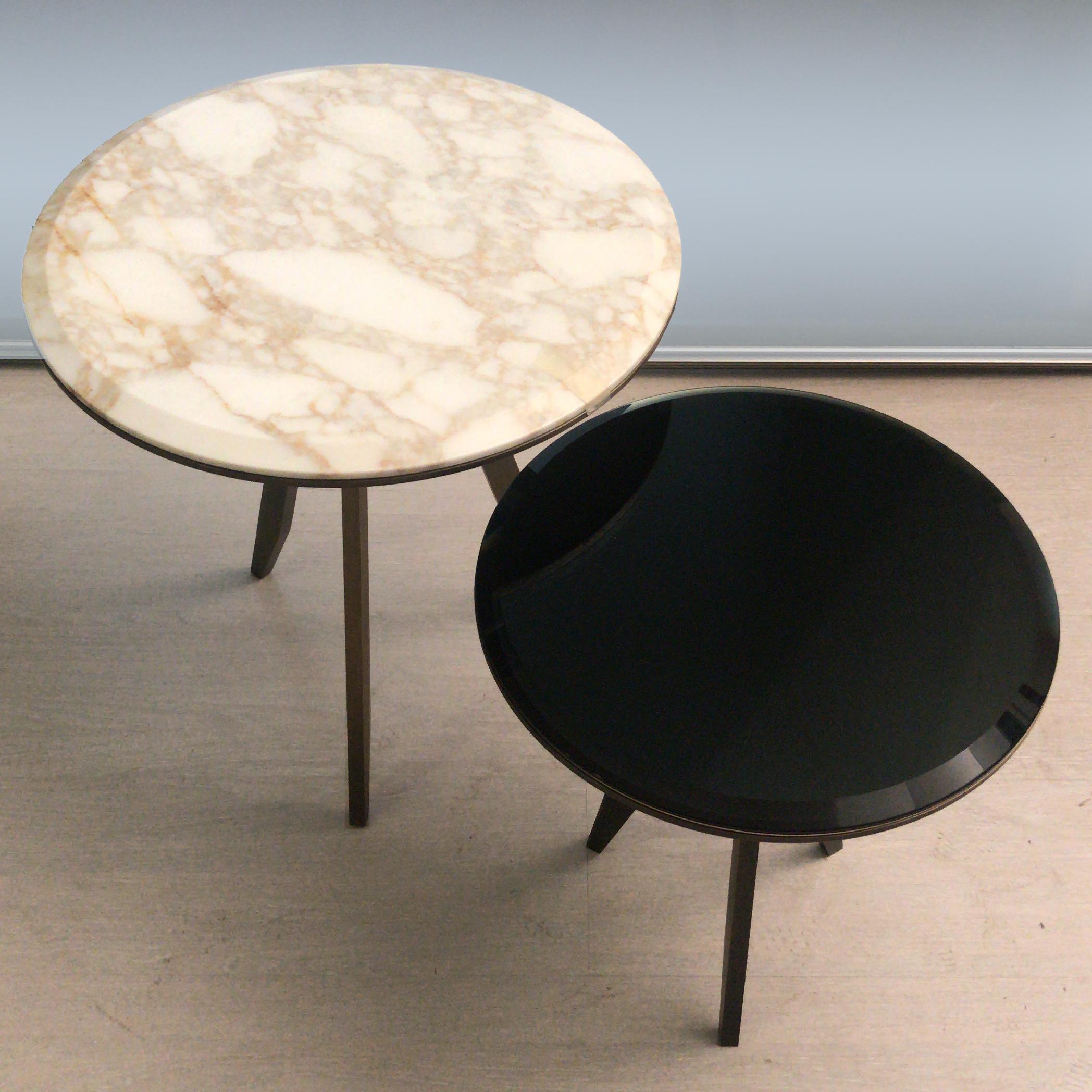 Modern Mirage, a couple of Side Tables in Marble or Onyx For Sale
