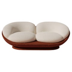 Mirage Sofa in Copper Fabric Upholstery by Alexandre Ligios, Organic Couch