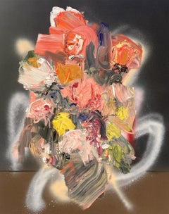 Recollections III, Miranda Boulton, 2022, peinture à l'huile et à la bombe acrylique sur toile 
