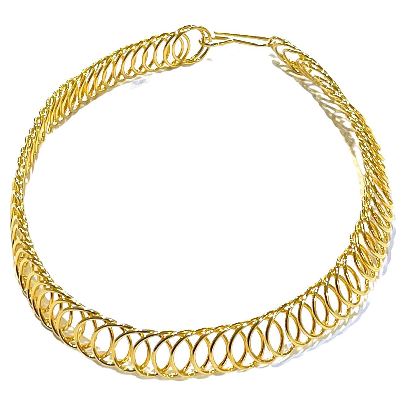 Miranda - Choker Necklace 14k Gold Plated For Sale