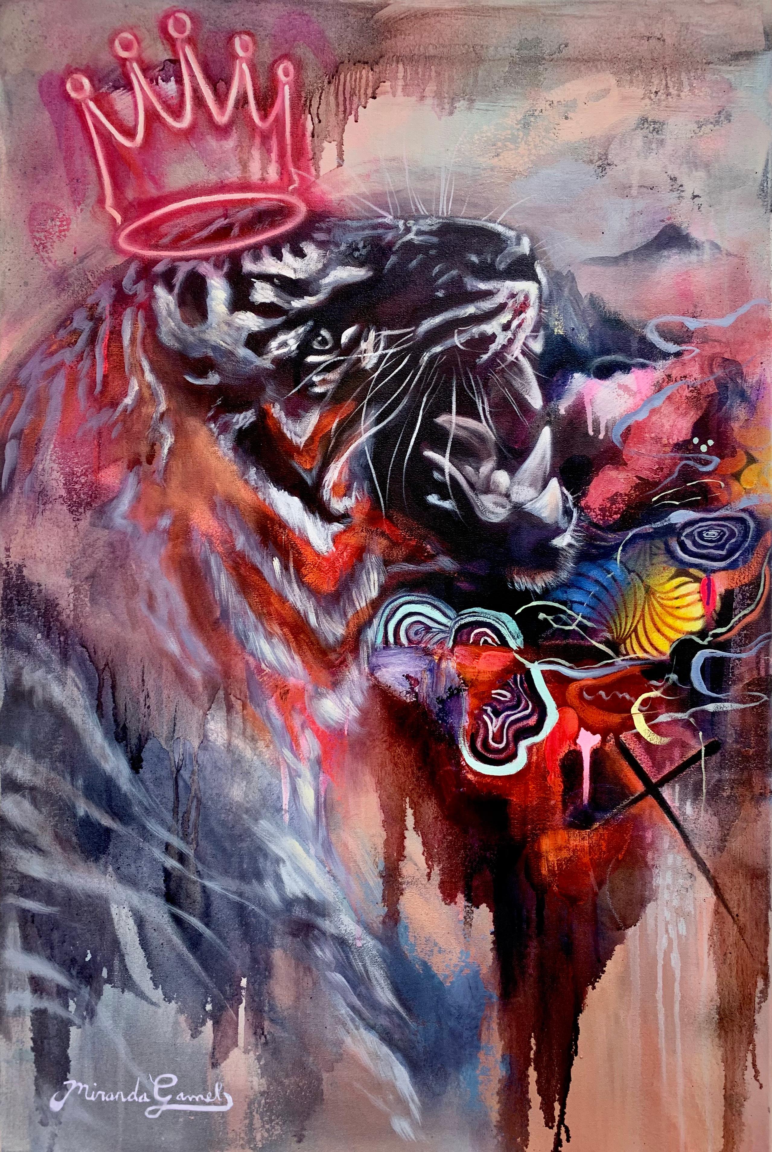 His Majesty, Originalgemälde – Mixed Media Art von Miranda Gamel