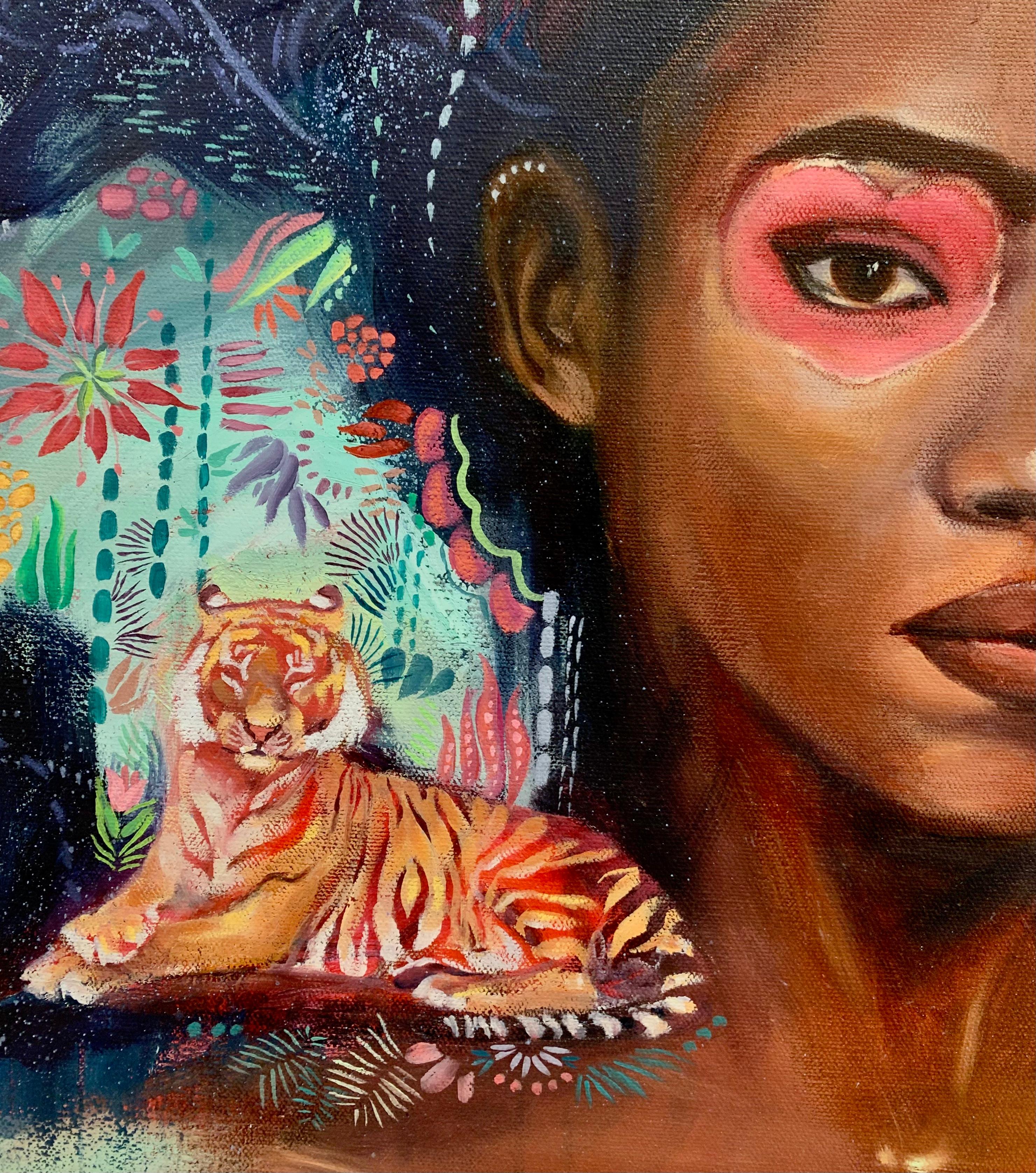 Amor Reescrito, Pintura al Óleo - Figurative Painting Negro de Miranda Gamel