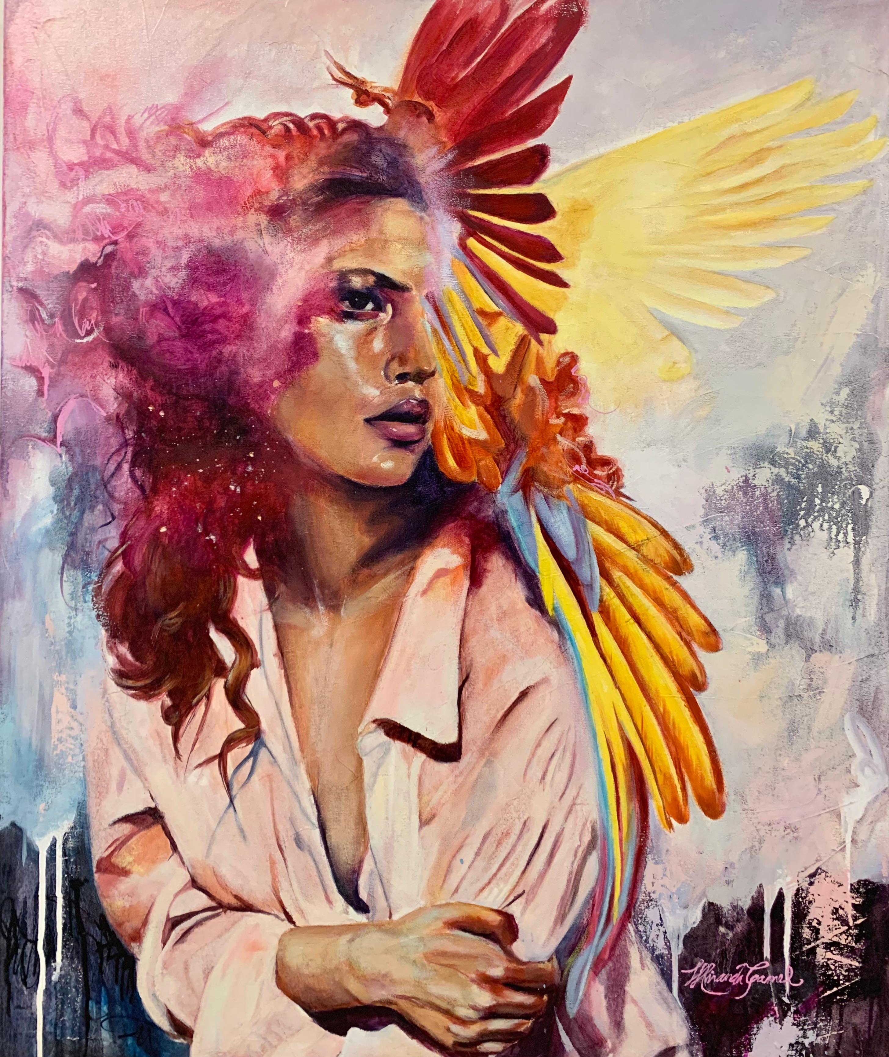 Miranda Gamel Figurative Painting – Mind on Fire, Ölgemälde