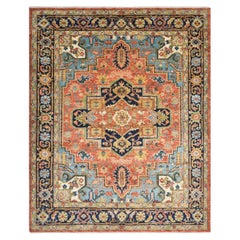 Miranda Hand Knotted Traditional Floral Wool 8' 0" x 10' 0" Red Area Rug