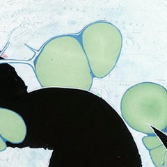 Green and Blue 2 : abstract work of art on paper