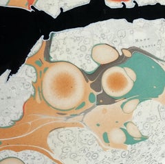 Turquoise and Gold 2 : mixed media work of art