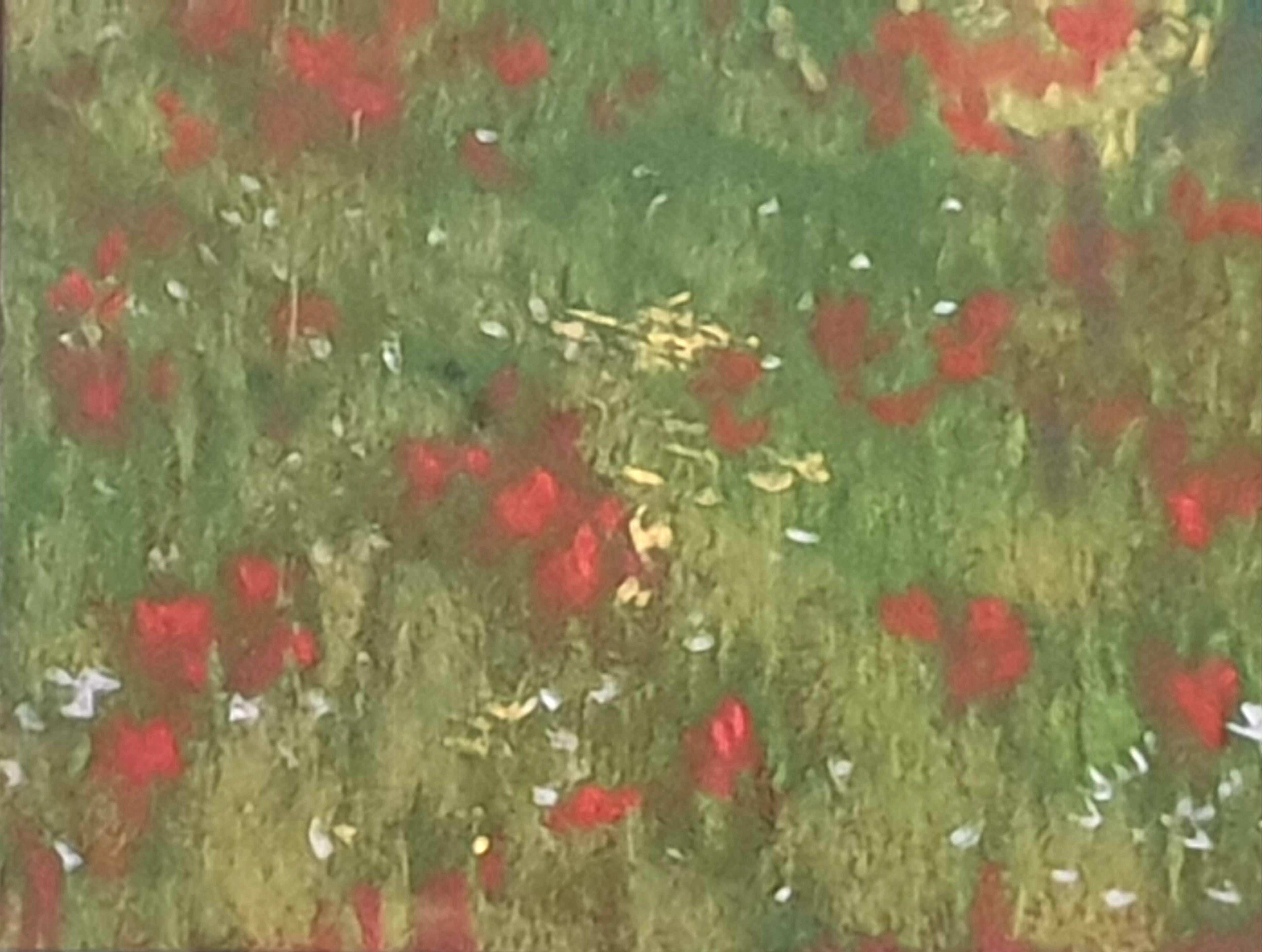 Olive Grove and Poppies, Contemporary Impressionist Pastel on Paper. For Sale 5