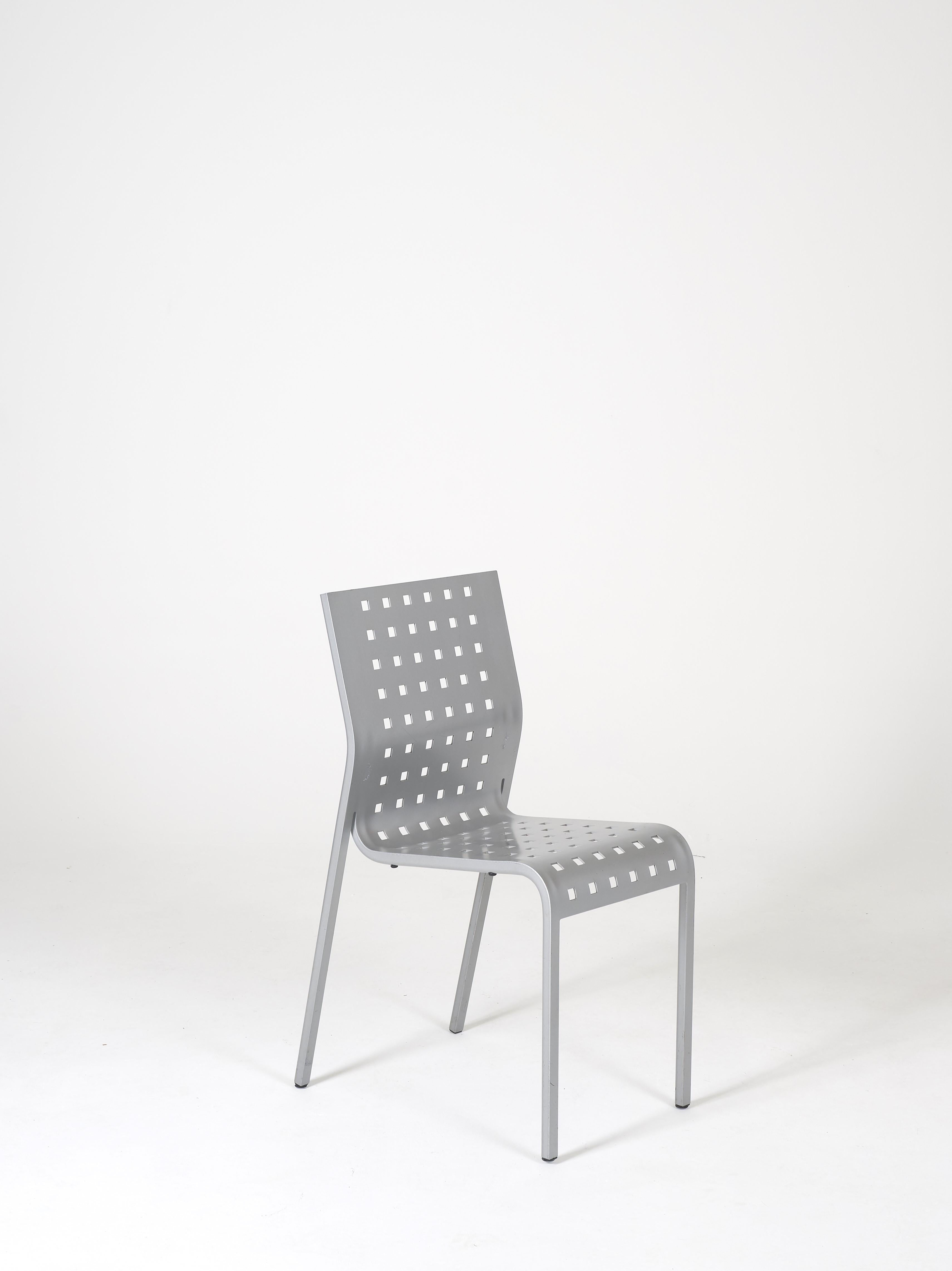 Aluminum Mirandolina Chair N°2068 by Pietro Arosio Edition Zanotta 1990s