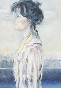 Mircea Marosin (1921-2007) - Huile du 20e siècle, Femme en blanc