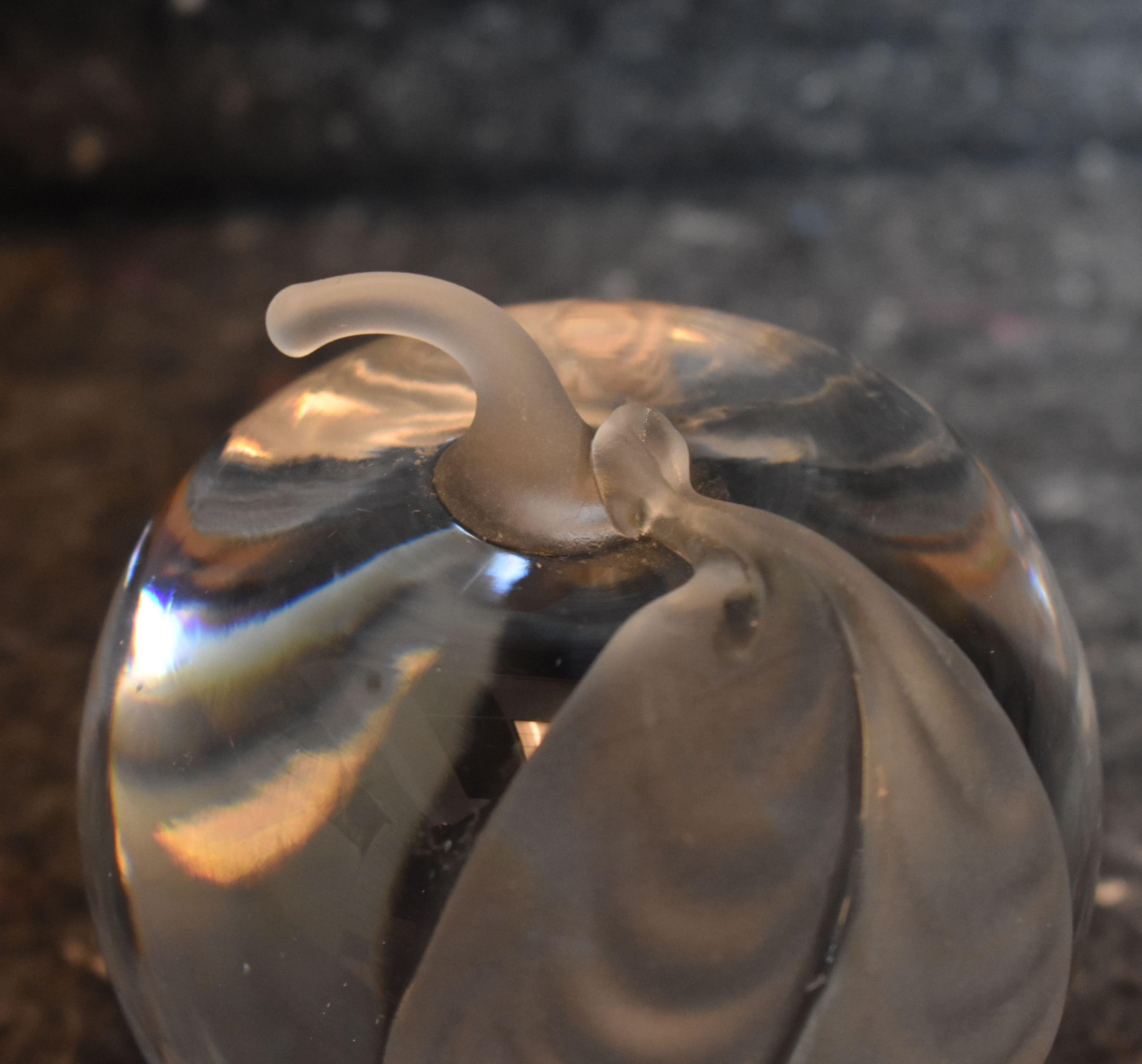 glass apple paperweight