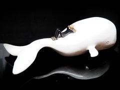 Big Journey White Whale- contemporary animal and figurative bronze sculpture