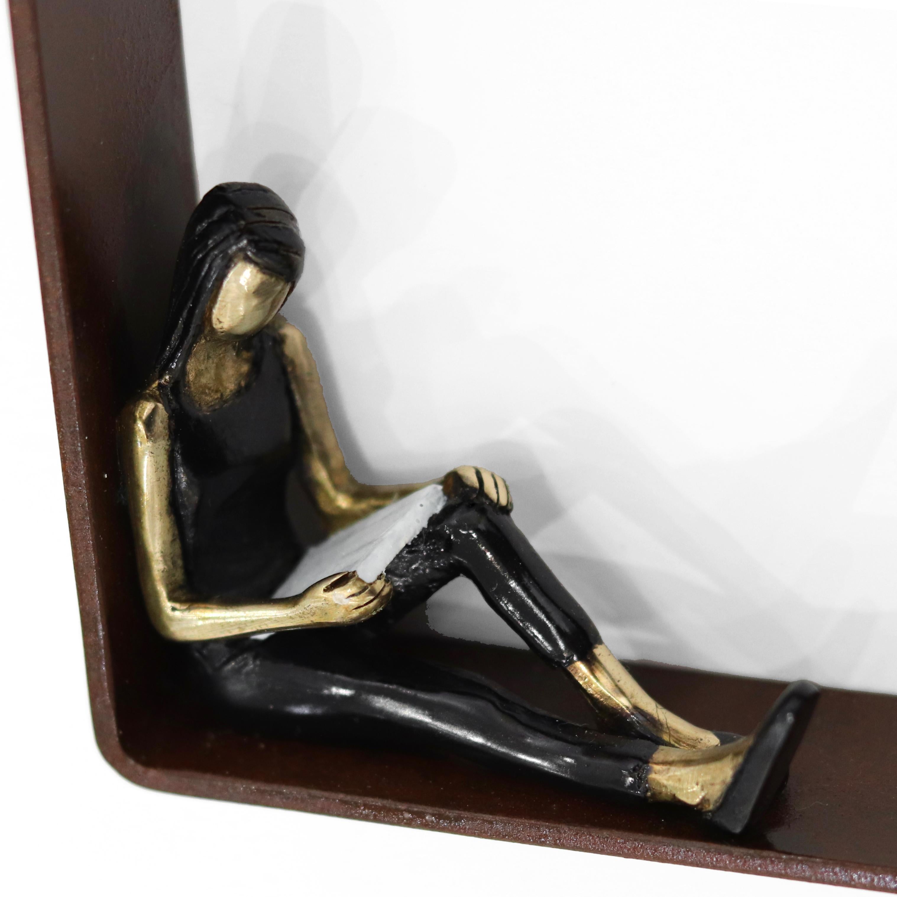 Captivated (14/18) - Inspiring Figurative Abstract Bronze Iron Wall Sculpture For Sale 1