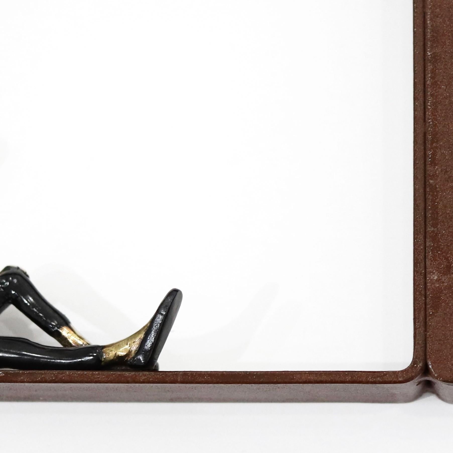Captivante et inspirante sculpture murale figurative abstraite en bronze en vente 3