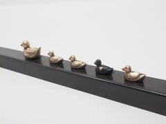 "Golden Heart" figurative bronze wall sculpture love kindness family together