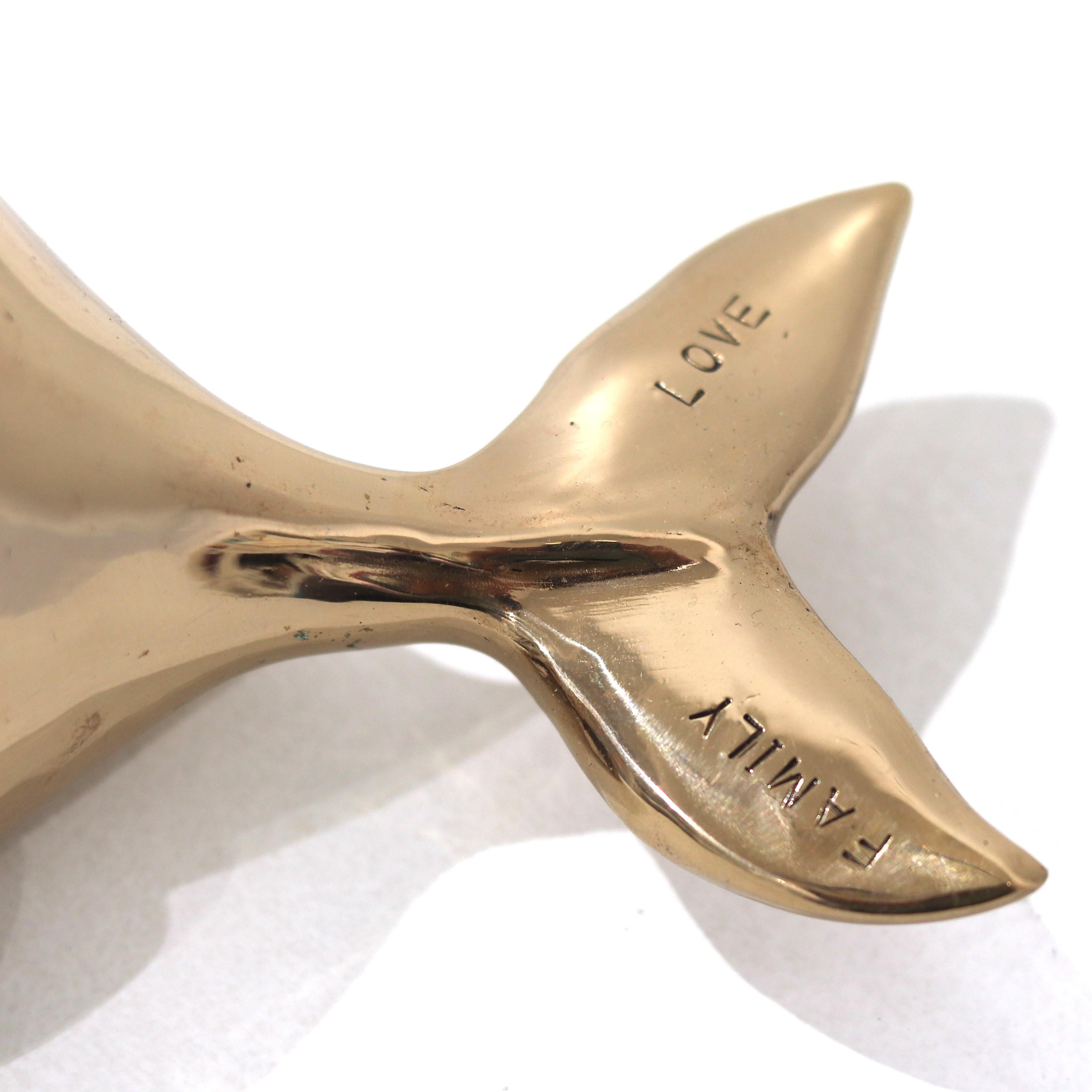 amour - Sculpture de baleine en bronze massif - Rencontre entre une famille d'amour en vente 1