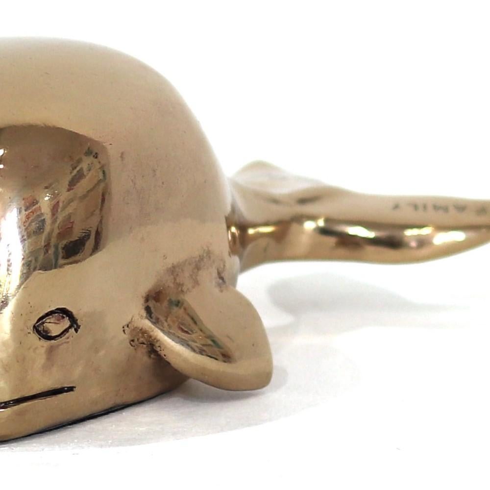 amour - Sculpture de baleine en bronze massif - Rencontre entre une famille d'amour en vente 4