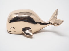 Merry Love Gold Color Whale- contemporary animal bronze sculpture