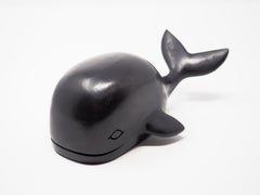 Merry Rebel Black Color Whale- contemporary animal bronze sculpture