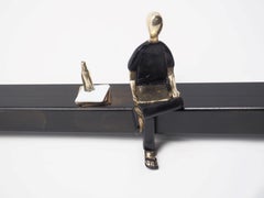 "Message in a Bottle" contemporary figurative bronze wall sculpture boy reading