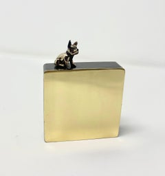 Mr Charmant - bronze mural contemporary small dog sculpture